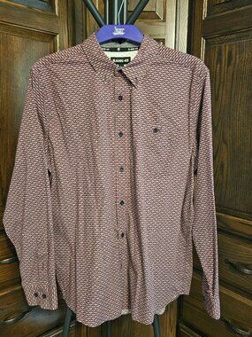 RANK 45 Men’s Large Geometric Print Long Sleeve Button Down Shirt